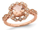1.15 Carat (ctw) Morganite Halo Engagement Ring with Diamonds in 14K Rose Pink Gold
